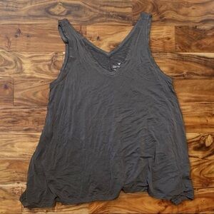 American Eagle Outfitters Women's Charcoal V-Neck Tank Top
